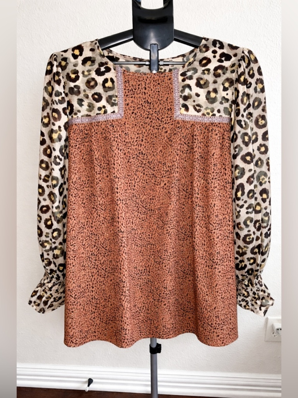 Boho Animal print long sleeve blouse